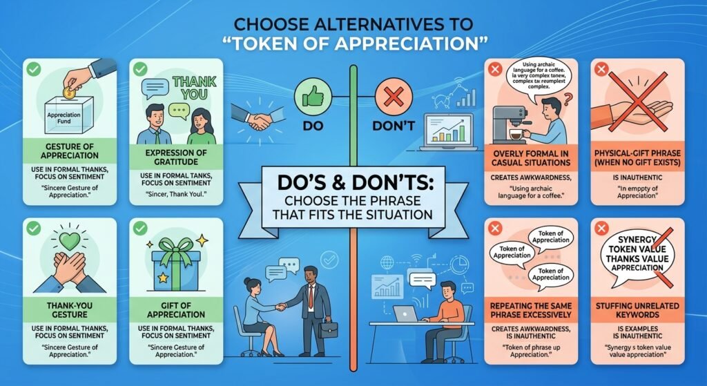 Do and don’t guide for choosing alternatives to token of appreciation