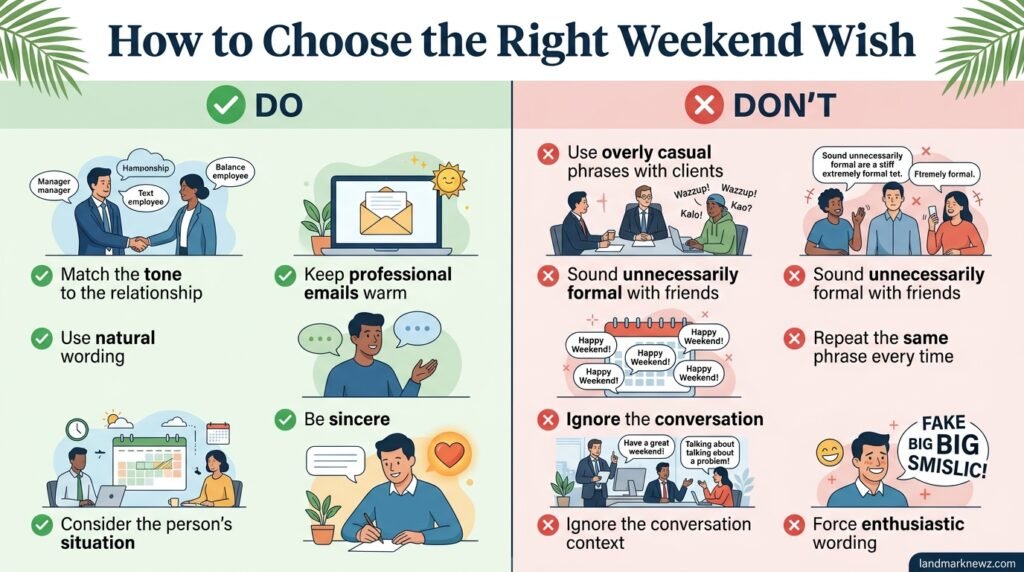 Do’s and don’ts for choosing the right weekend greeting
