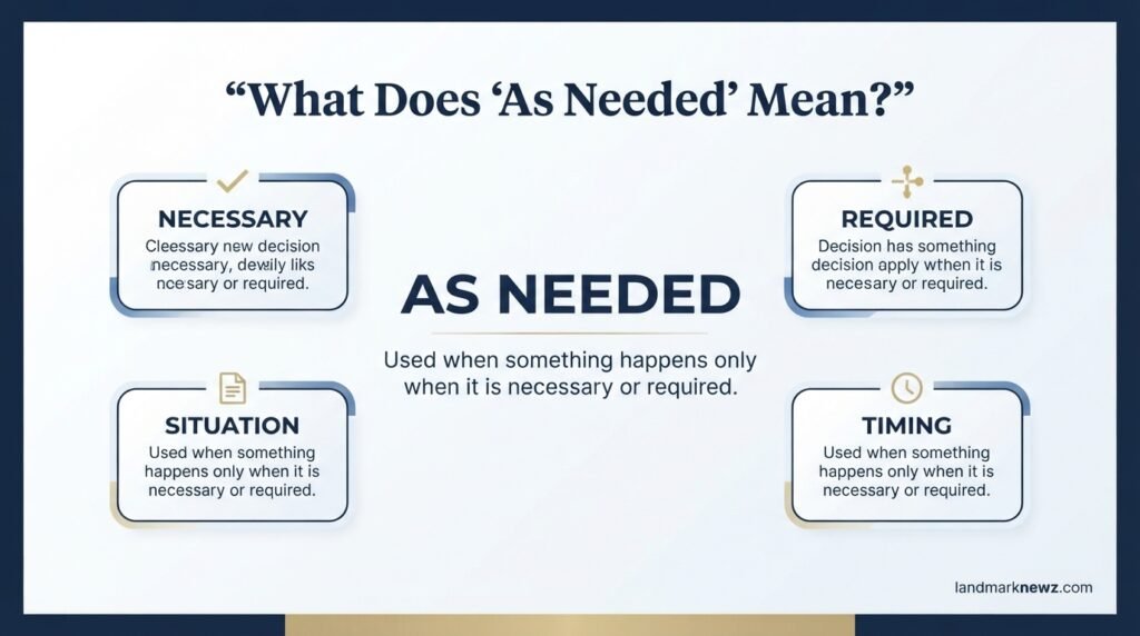 What does as needed mean infographic showing when something is necessary or required
