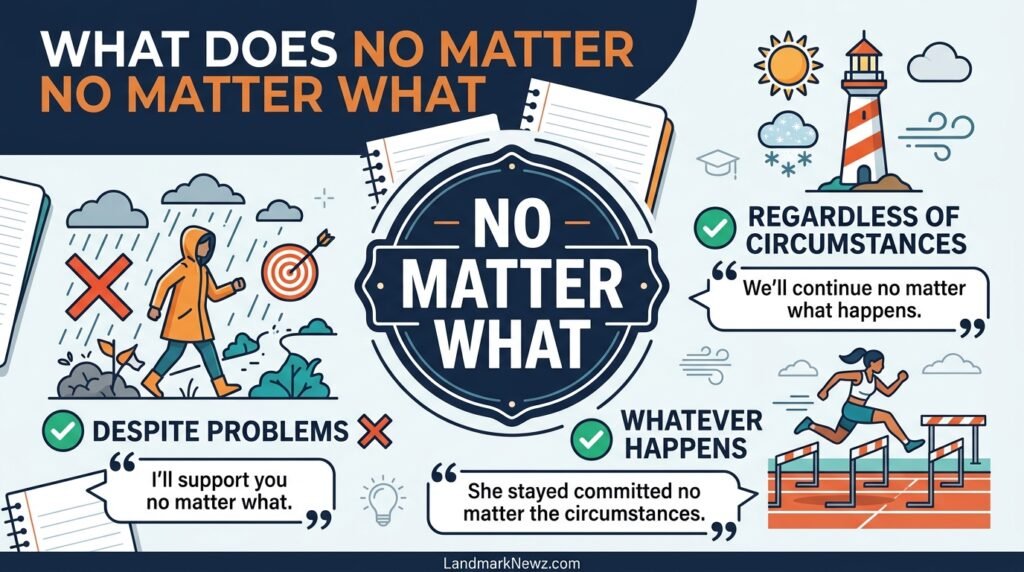 What does no matter what mean and how to use the phrase