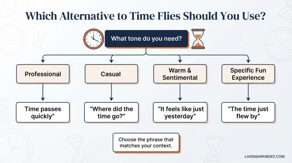 Guide showing which alternative to time flies to use for different situations