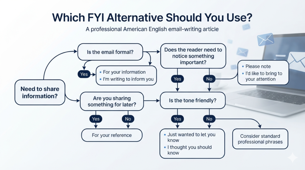 Decision guide for choosing the right alternative to FYI in email
