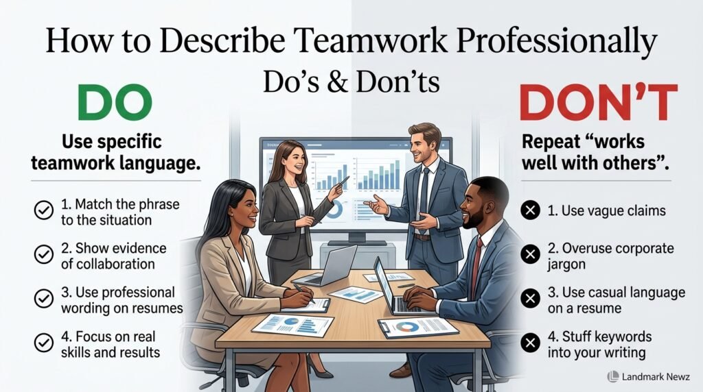 Do’s and don’ts for describing teamwork and collaboration professionally