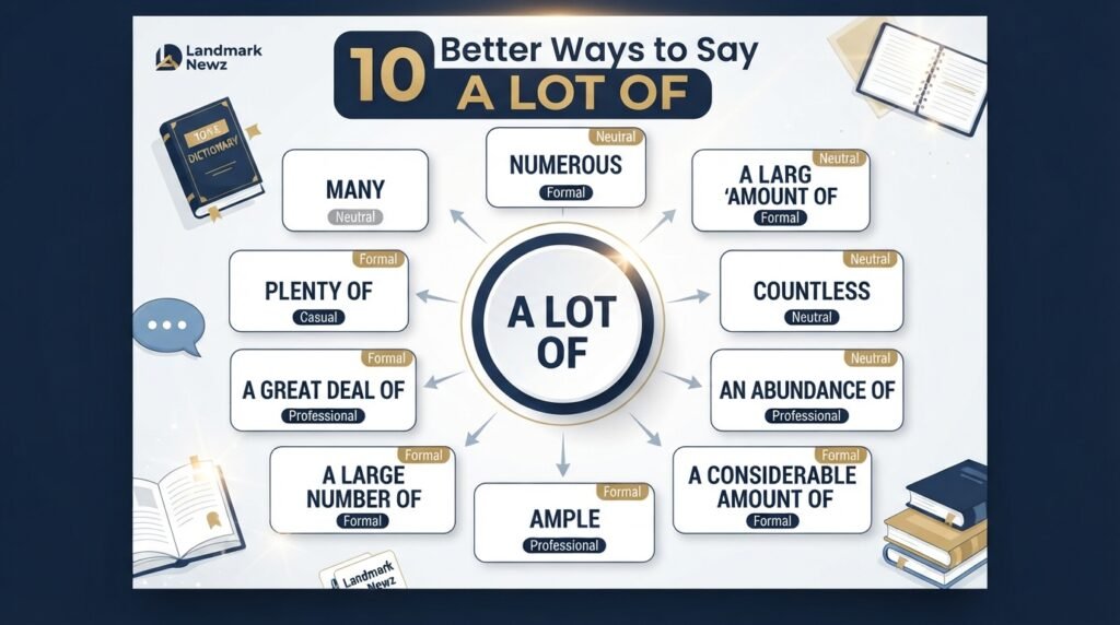 Alt text: 10 alternatives to a lot of including many numerous and plenty of