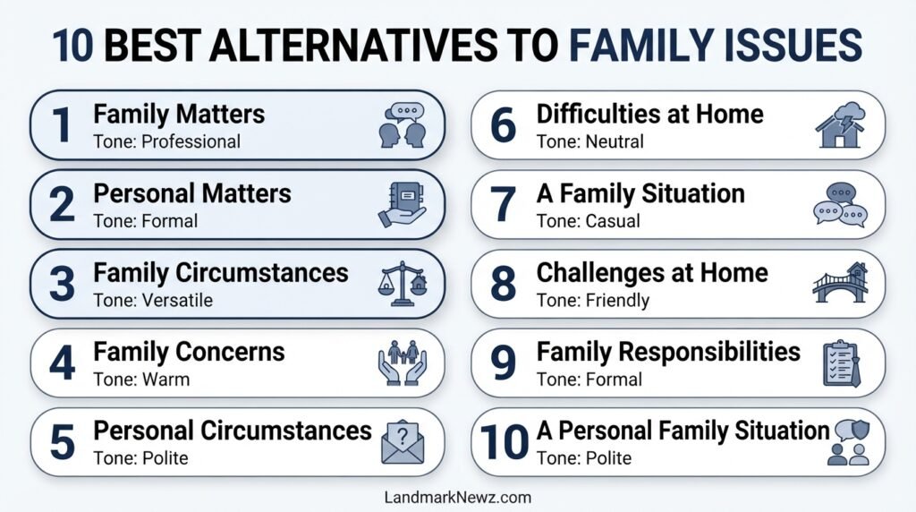 10 alternatives to family issues including family matters and personal circumstances