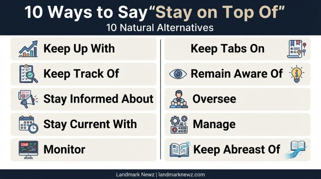 10 alternatives to stay on top of including keep up with monitor and manage