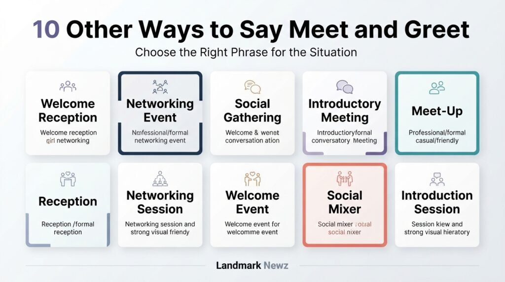 10 other ways to say meet and greet including networking event and welcome reception