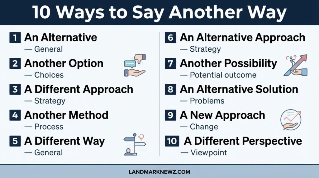 10 ways to say another way including alternative phrases for different contexts