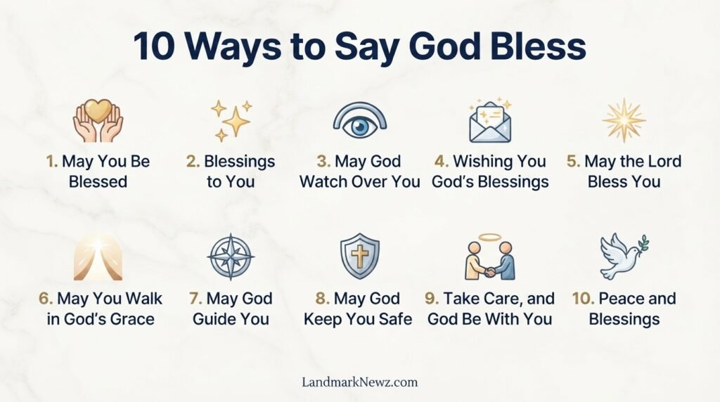 10 ways to say God bless including blessings to you and may God guide you
