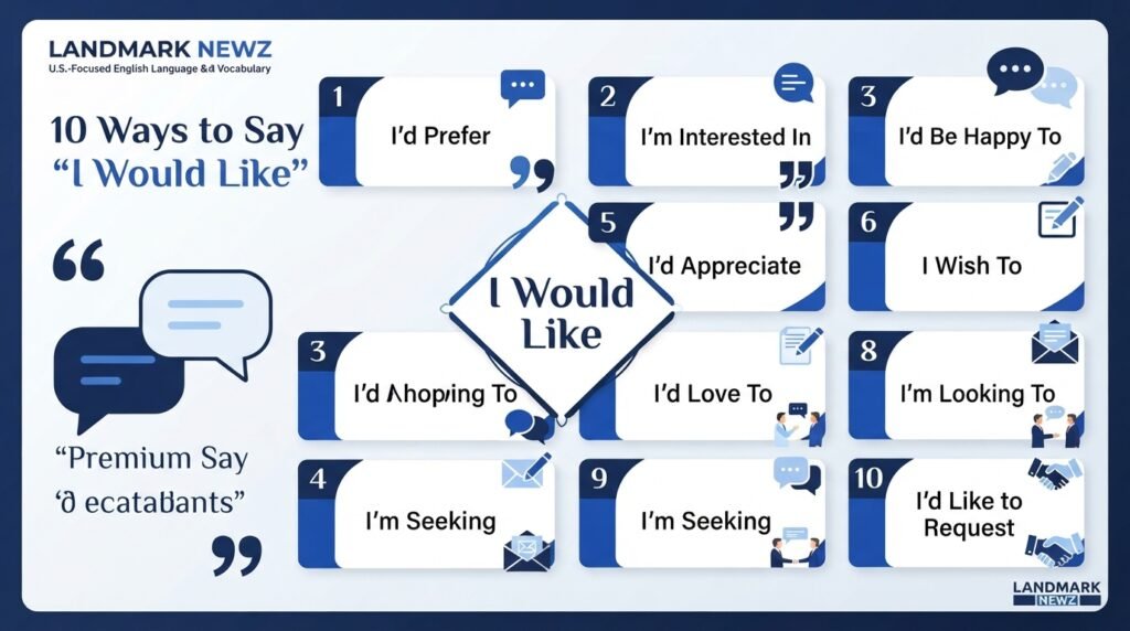 10 ways to say I would like including polite and professional alternatives