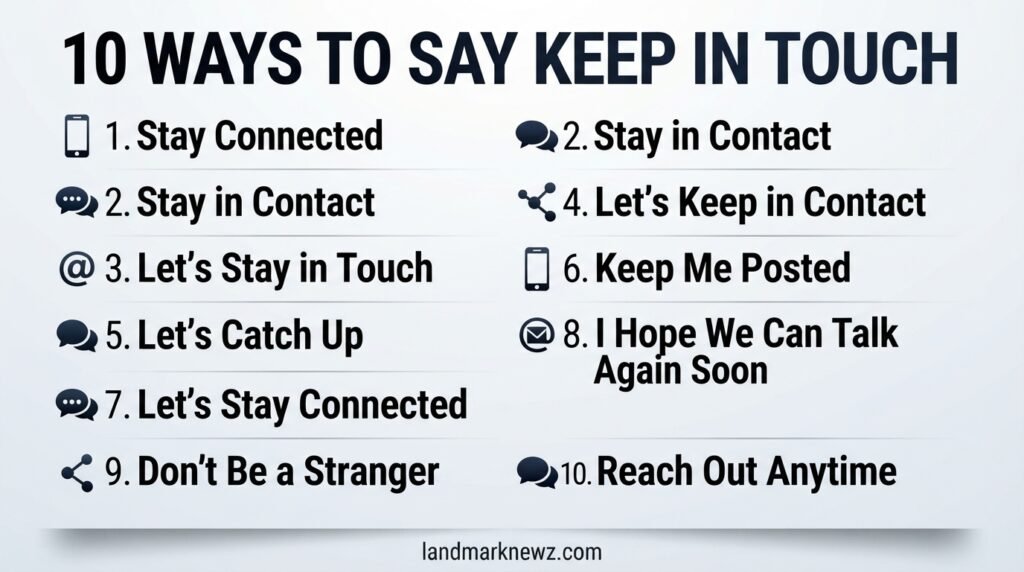 10 ways to say keep in touch including stay connected and stay in contact