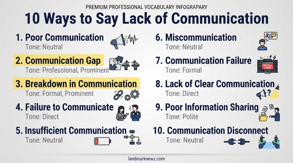 10 alternatives to say lack of communication in professional English