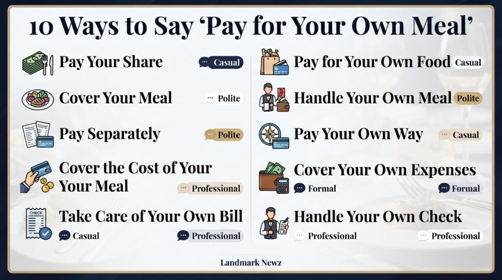 10 polite ways to say pay for your own meal