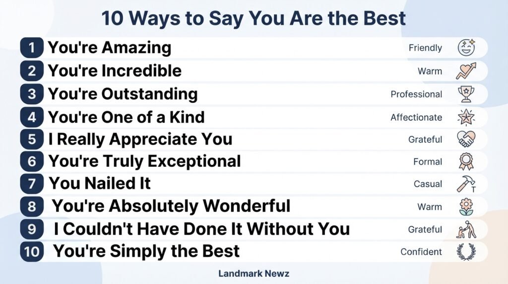 10 alternatives to say you are the best with tone and usage labels