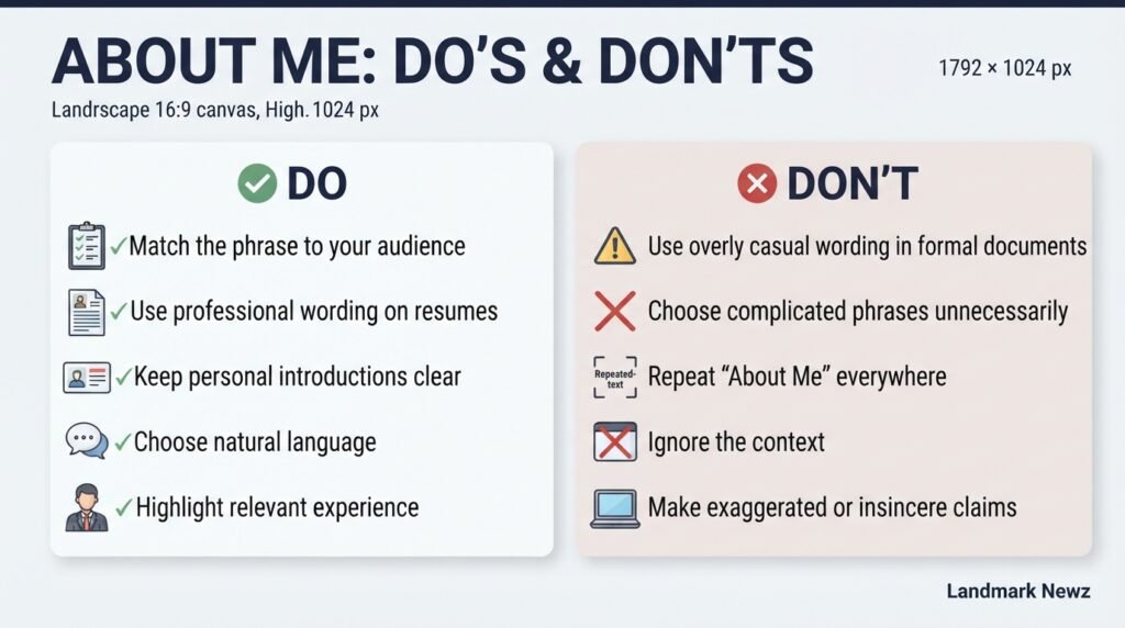 About me do’s and don’ts for choosing professional and natural alternatives