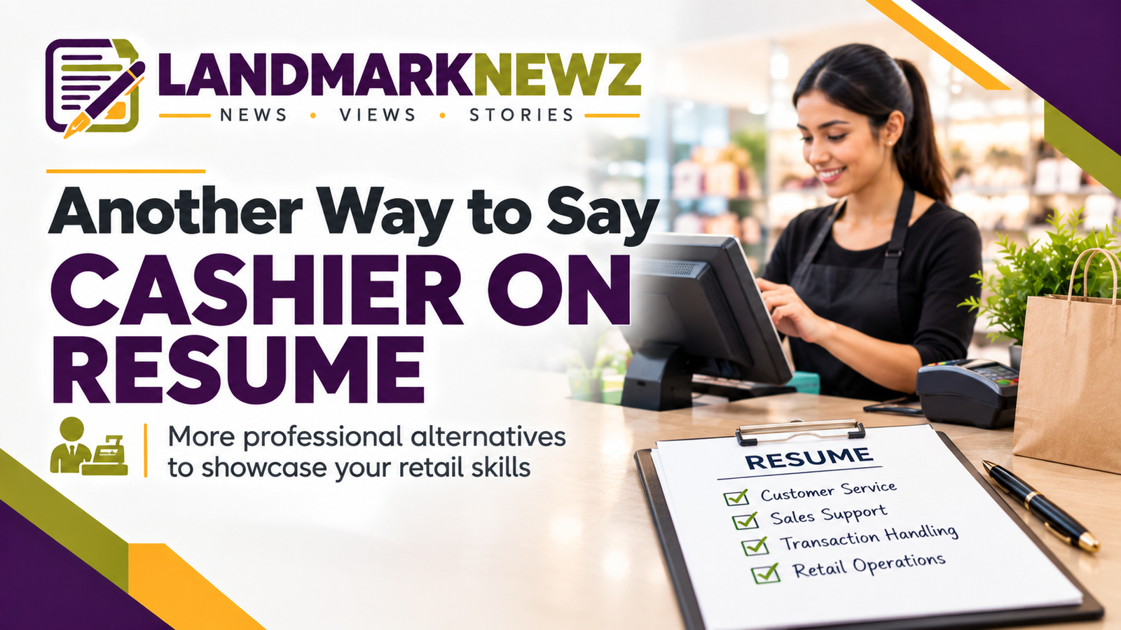 another way to say cashier on resume