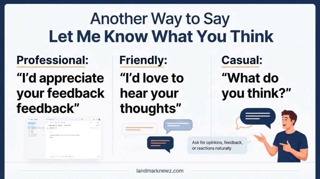 Another way to say let me know what you think meaning and examples