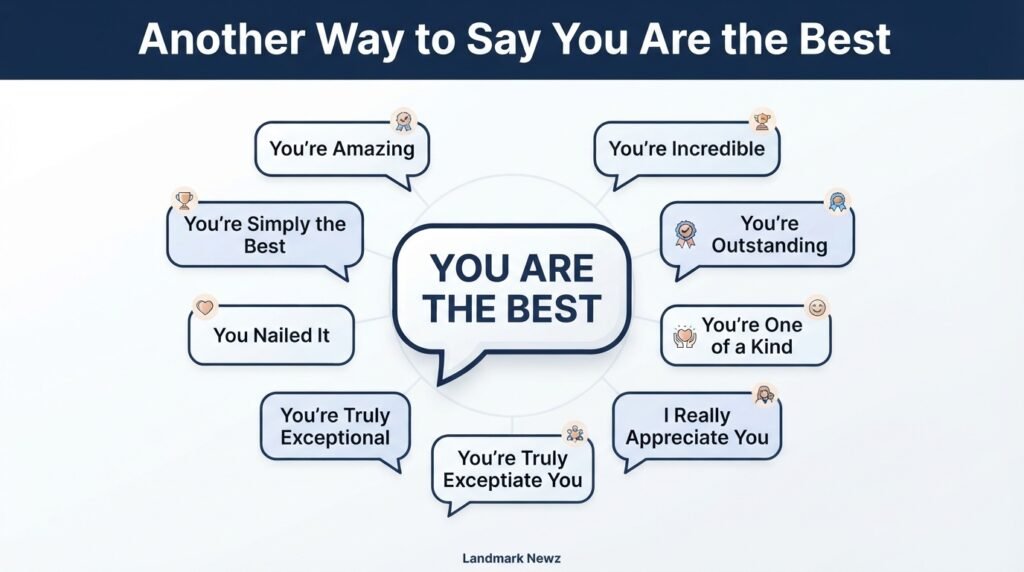 Infographic showing different ways to say you are the best
