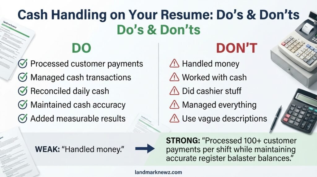 Cash handling resume do’s and don’ts with examples