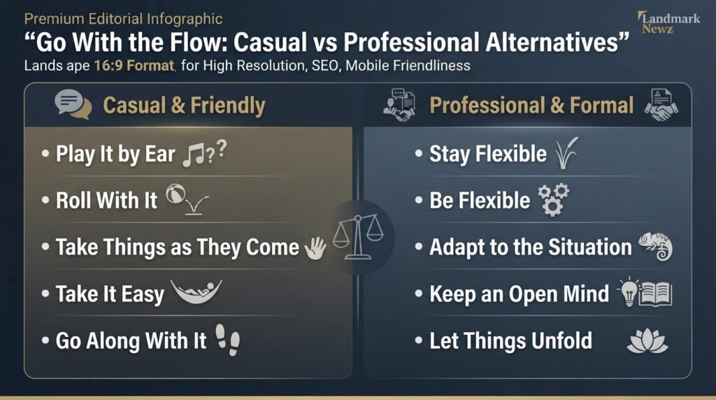 Comparison of casual and professional alternatives to say go with the flow