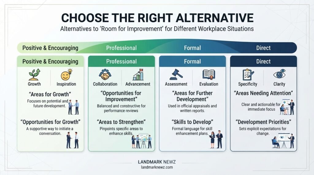 Comparison of room for improvement alternatives by tone and professional use