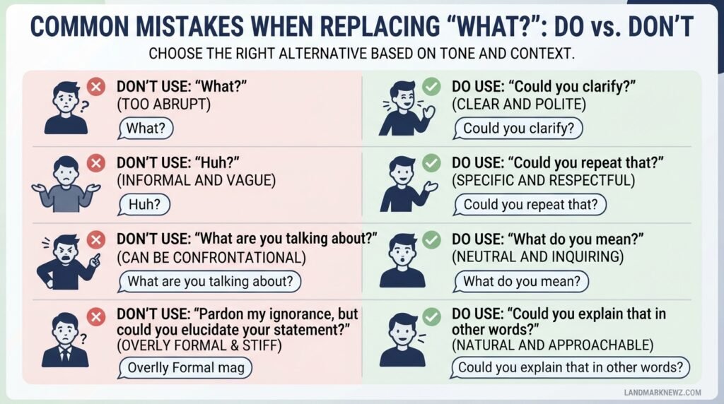 Common mistakes when using alternatives to what in English communication