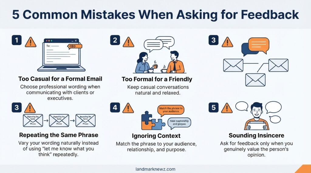 Common mistakes when asking someone to share their feedback or opinion