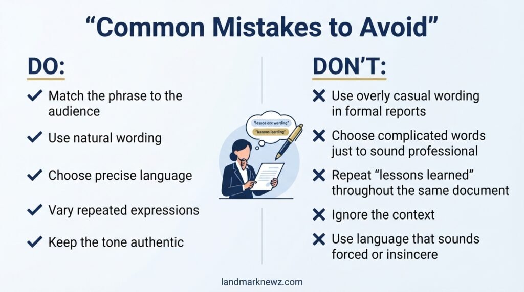 Common mistakes to avoid when using alternatives to lessons learned