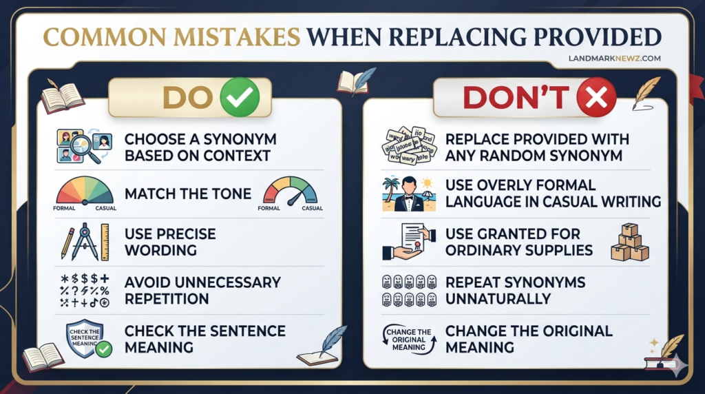 Do and don't guide for choosing alternatives to provided