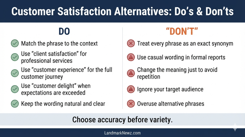 Dos and don'ts for using customer satisfaction alternatives
