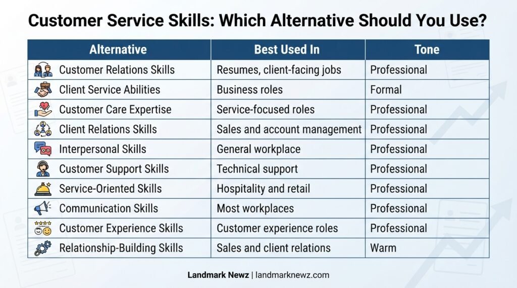 Comparison of professional alternatives to customer service skills