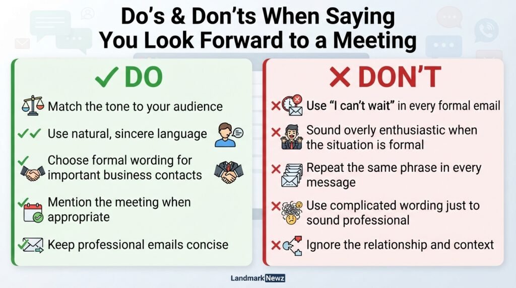 Dos and don’ts for using professional phrases before a meeting