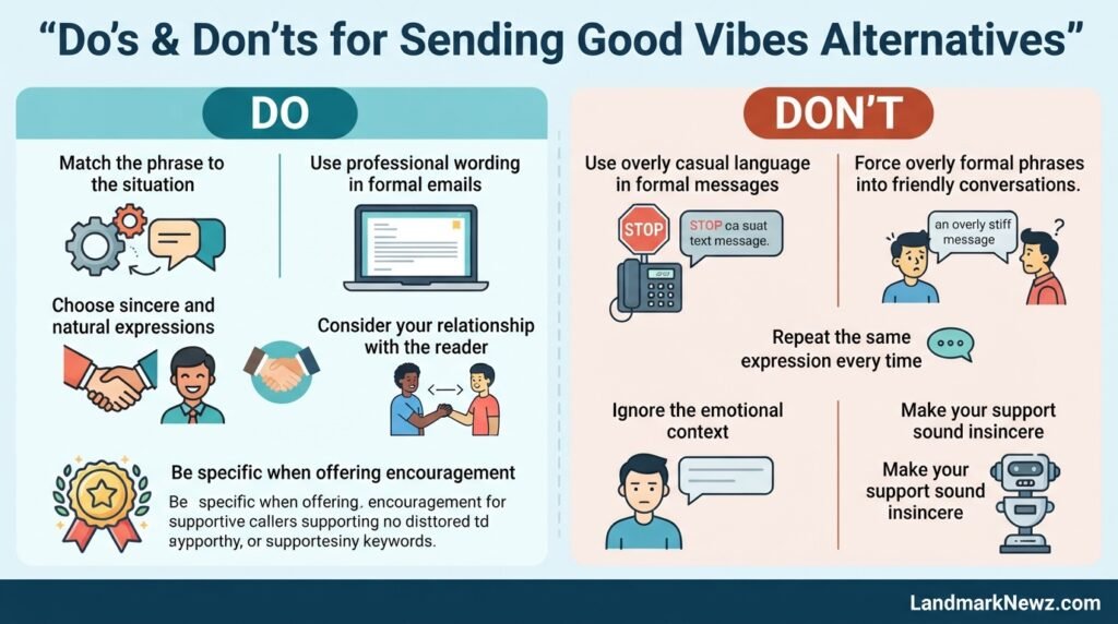 Dos and don'ts for choosing alternatives to sending good vibes