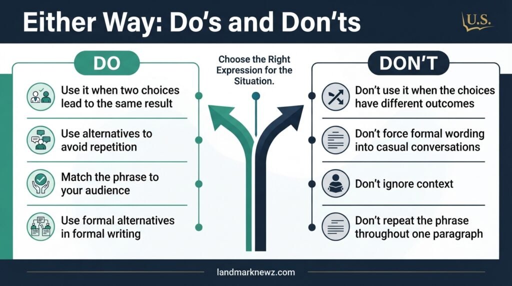 Either way do’s and don’ts for choosing the right alternative in communication