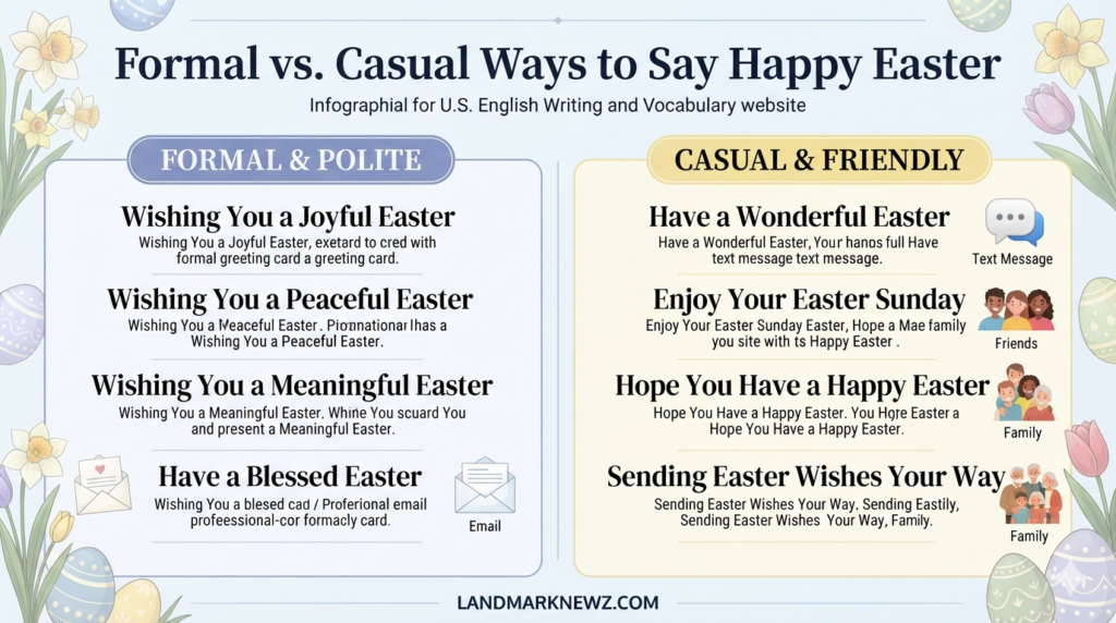 Comparison of formal and casual ways to say Happy Easter