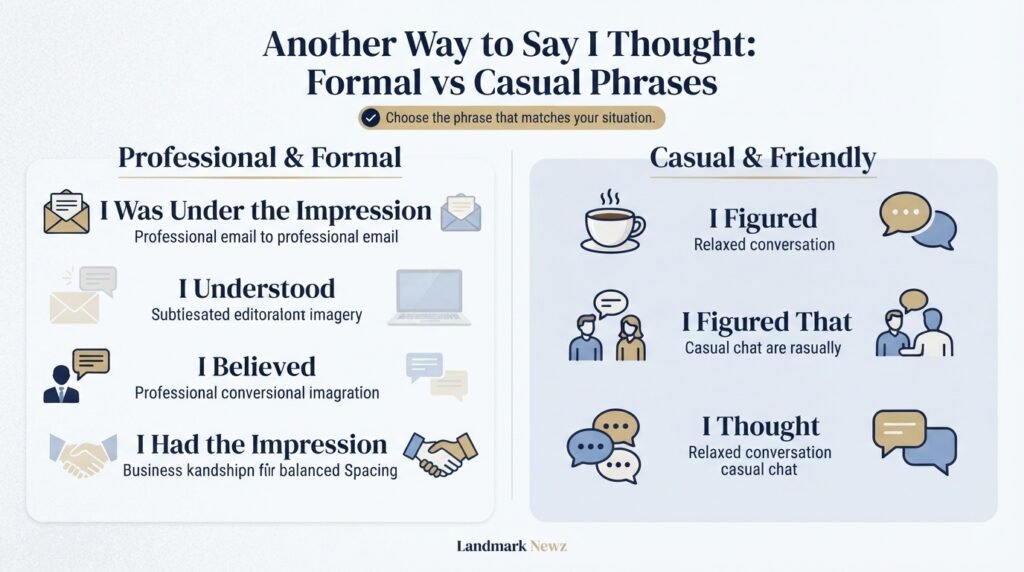 Formal and casual alternatives to say I thought in English