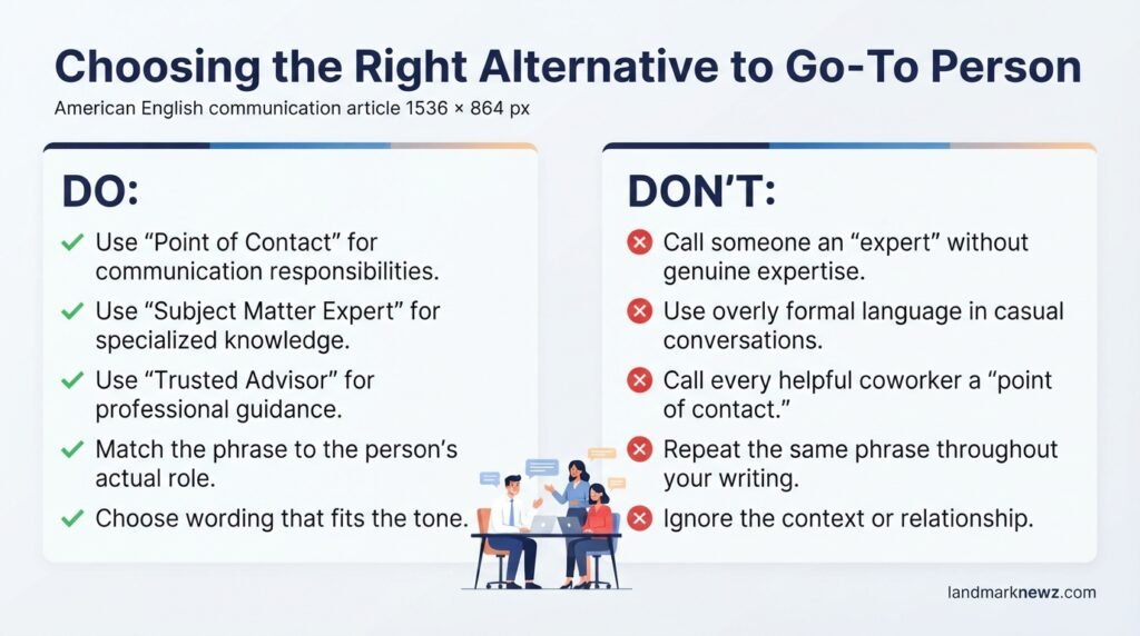 Do’s and don’ts for choosing alternatives to go-to person