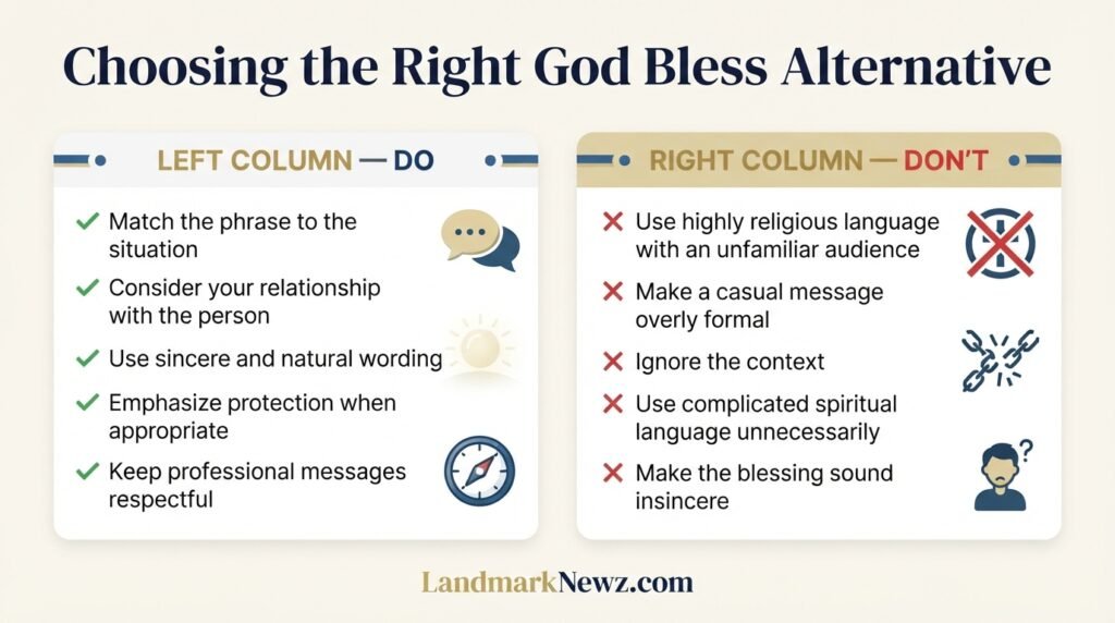 Dos and don’ts for choosing another way to say God bless