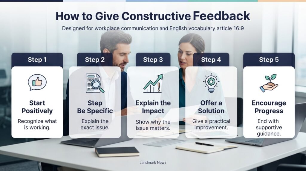 How to give constructive feedback using specific examples and practical suggestions