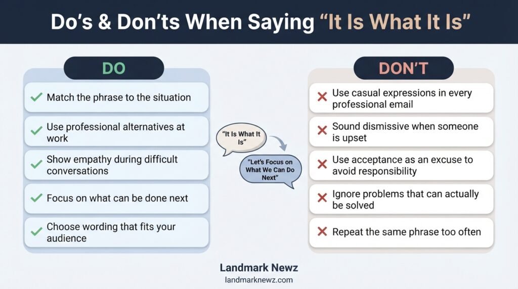 Do’s and don’ts for using it is what it is alternatives