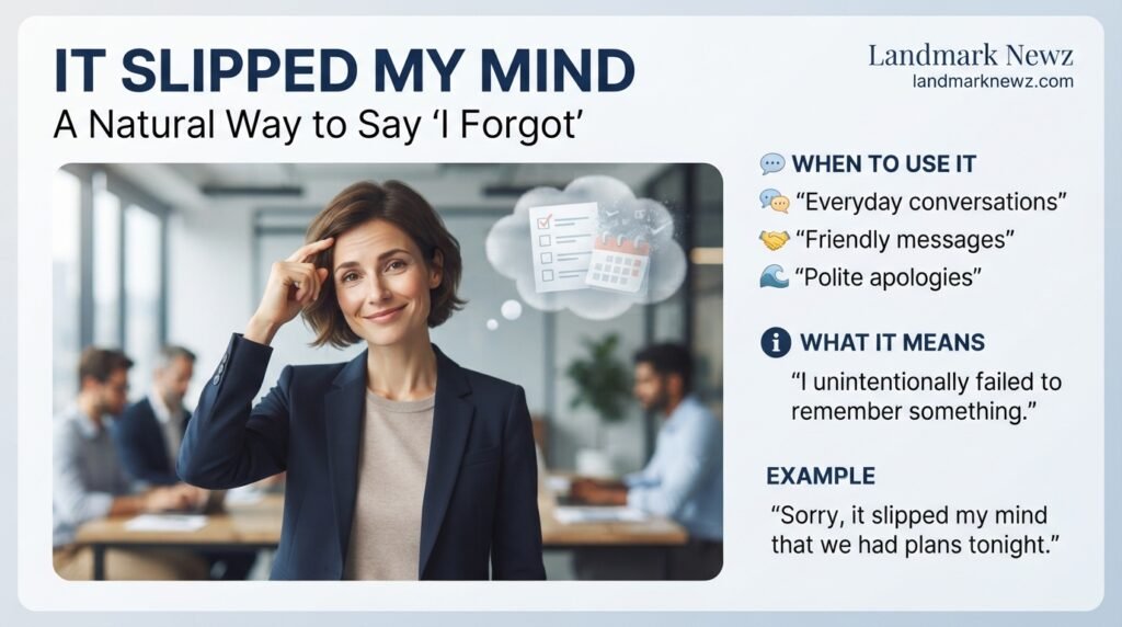 It slipped my mind as a natural alternative to saying I forgot