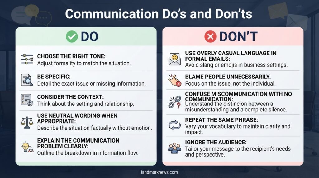 Communication do’s and don’ts for describing communication problems professionally