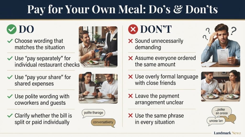 Dos and don’ts for politely saying pay for your own meal