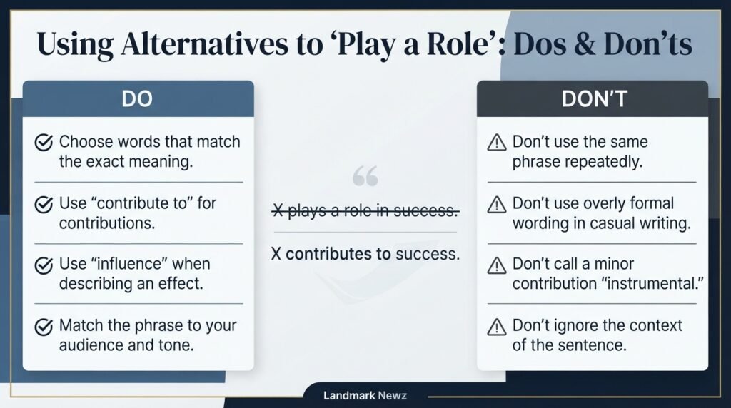Dos and don'ts for using alternatives to play a role in professional writing