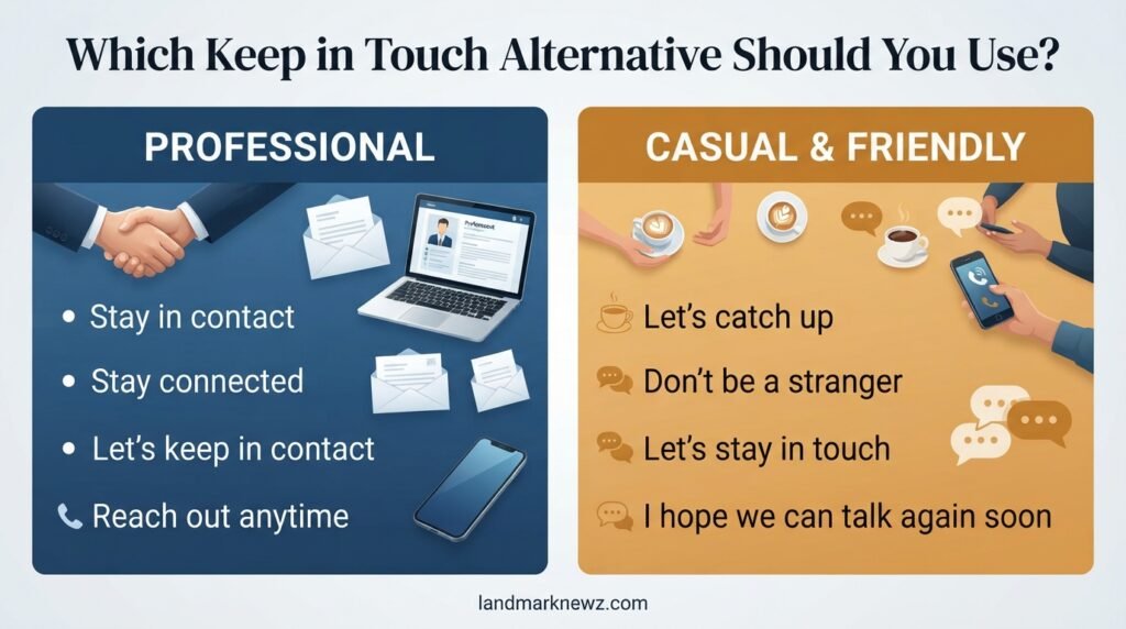 Professional and casual alternatives to saying keep in touch