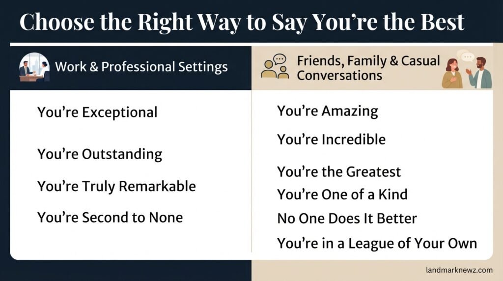 Professional and casual ways to say you're the best