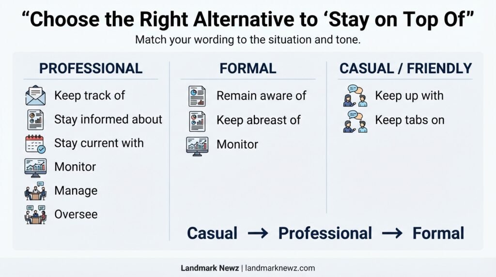 Comparison of professional formal and casual alternatives to stay on top of