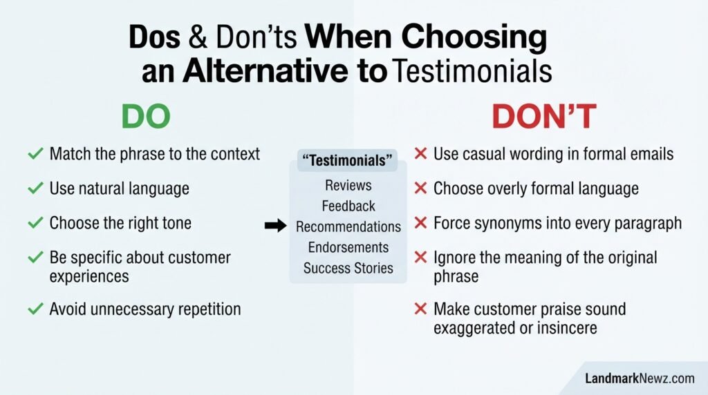 Dos and don'ts for choosing the right alternative to testimonials