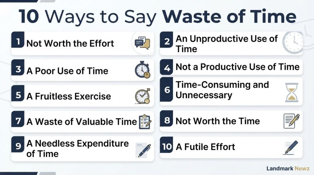 10 alternatives to say waste of time in professional and casual English