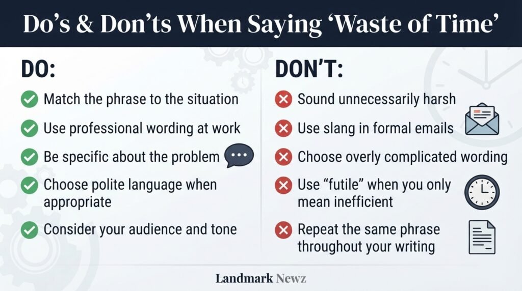 Dos and don'ts for using alternatives to waste of time